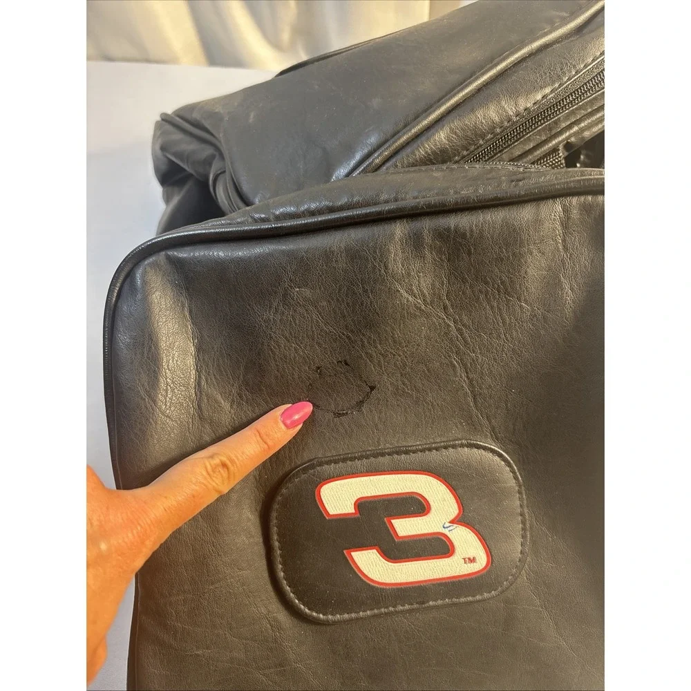 Vintage‎ Dale Earnhardt Leather Travel Duffle Bag Nascar #3 GM Goodwrench Racing